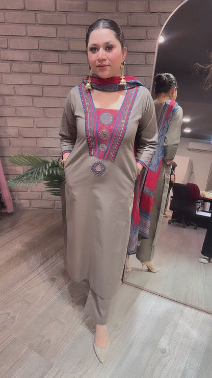 Romeo Olive Cotton suit