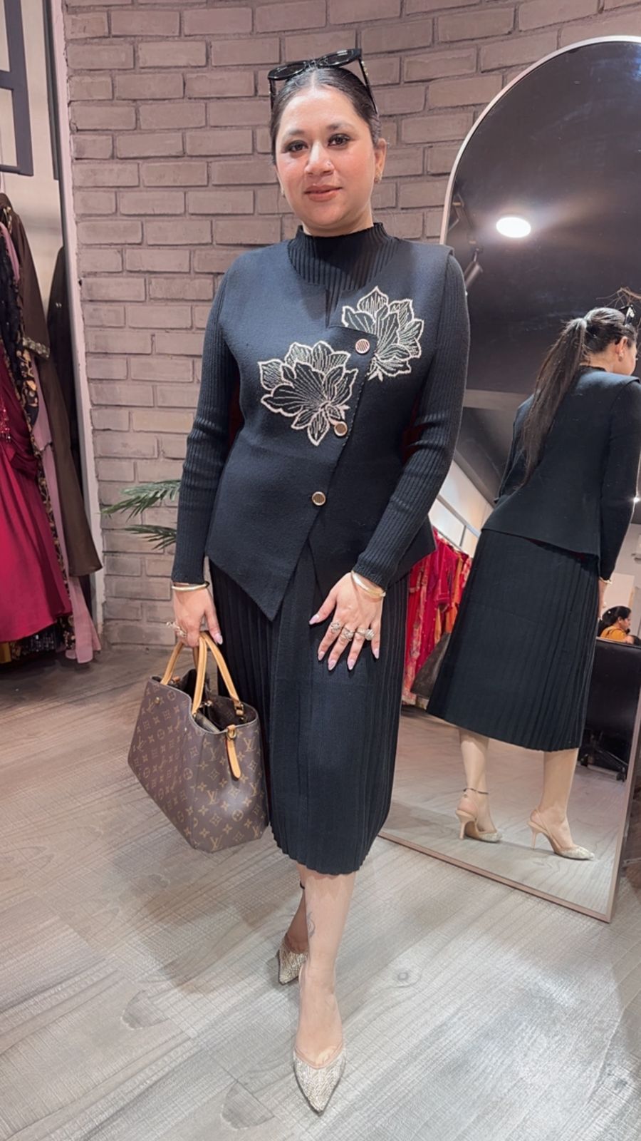 Glitts Black Woolen Dress