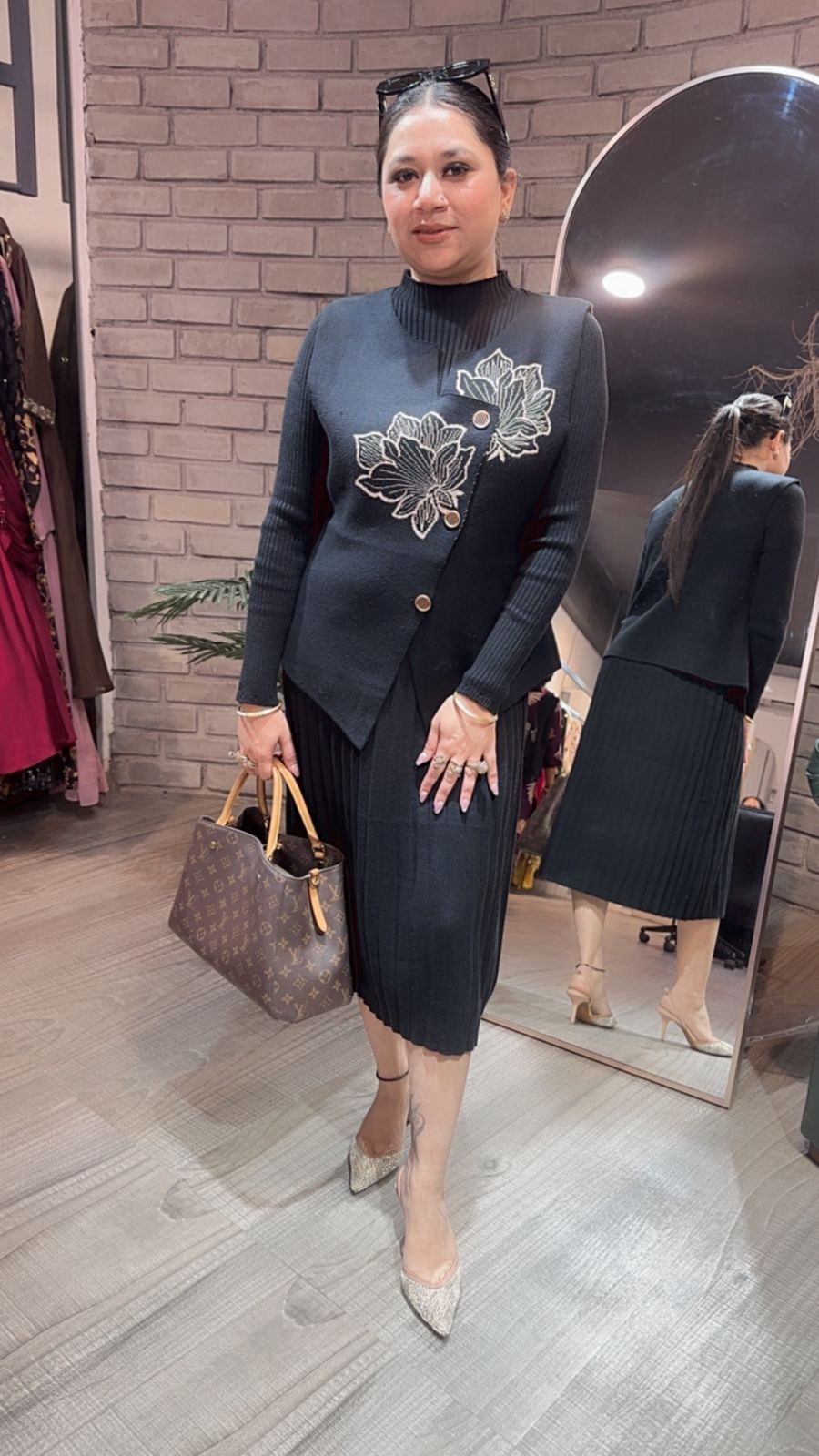 Glitts Black Woolen Dress