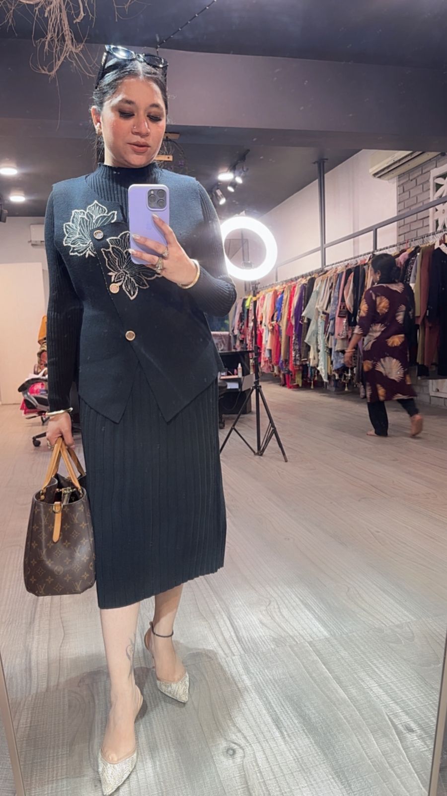 Glitts Black Woolen Dress