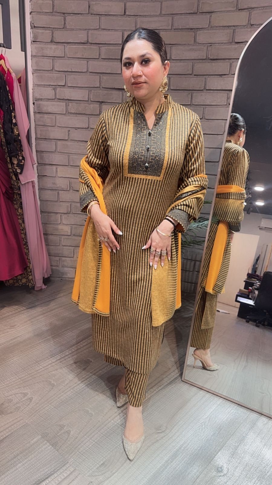 Olivia Strip Designer woolen suit