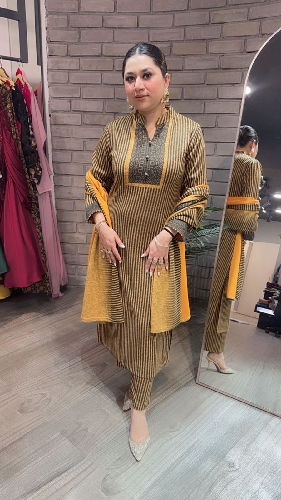 Olivia Strip Designer woolen suit