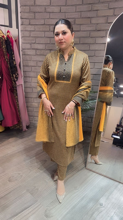 Olivia Strip Designer woolen suit