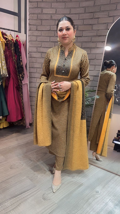 Olivia Strip Designer woolen suit