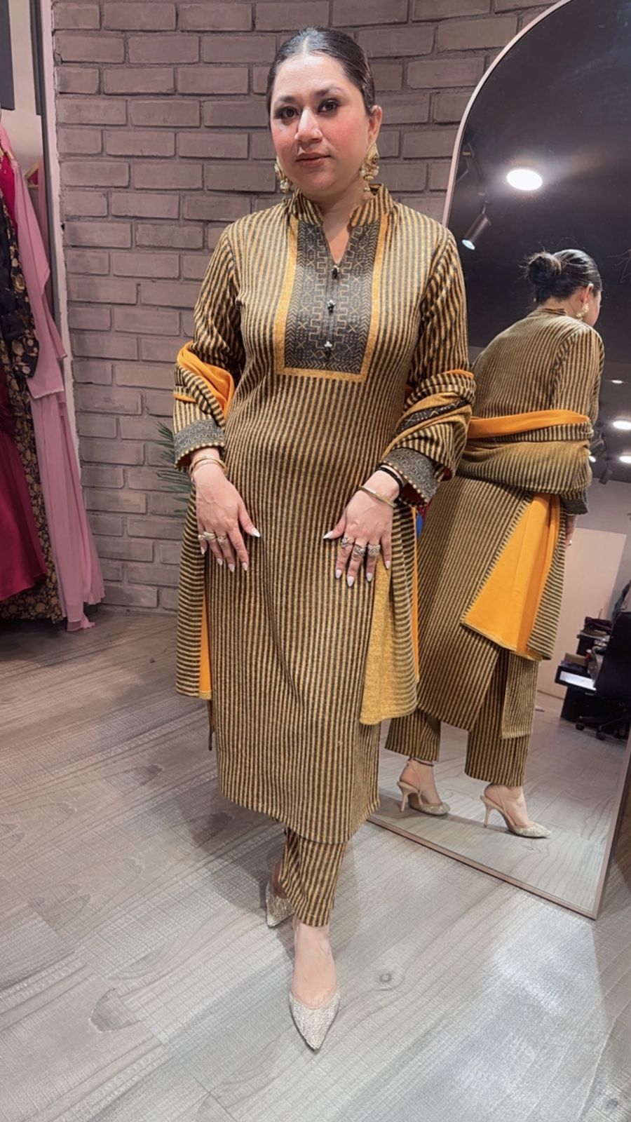 Olivia Strip Designer woolen suit