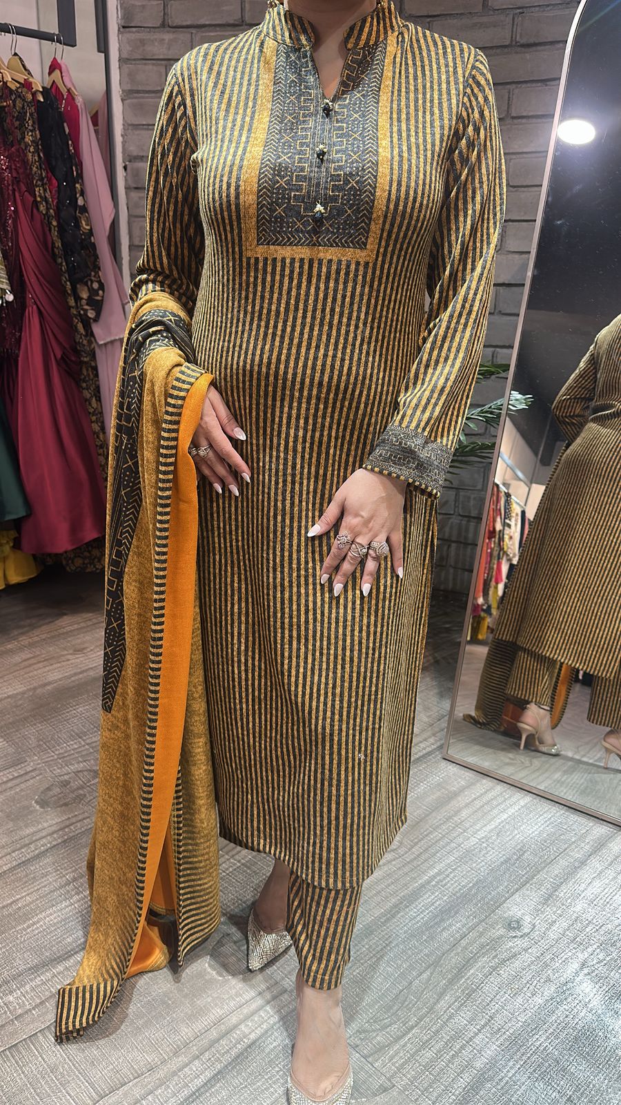 Olivia Strip Designer woolen suit