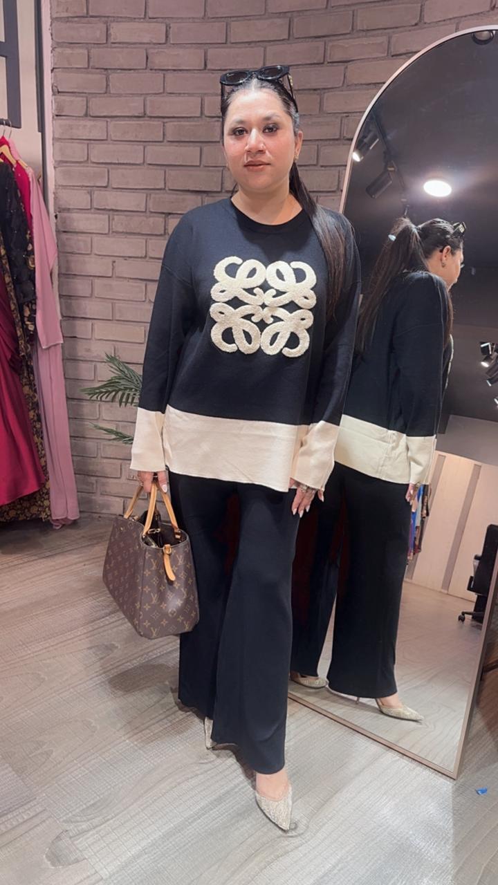 Moschino Black white Woolen Cordset