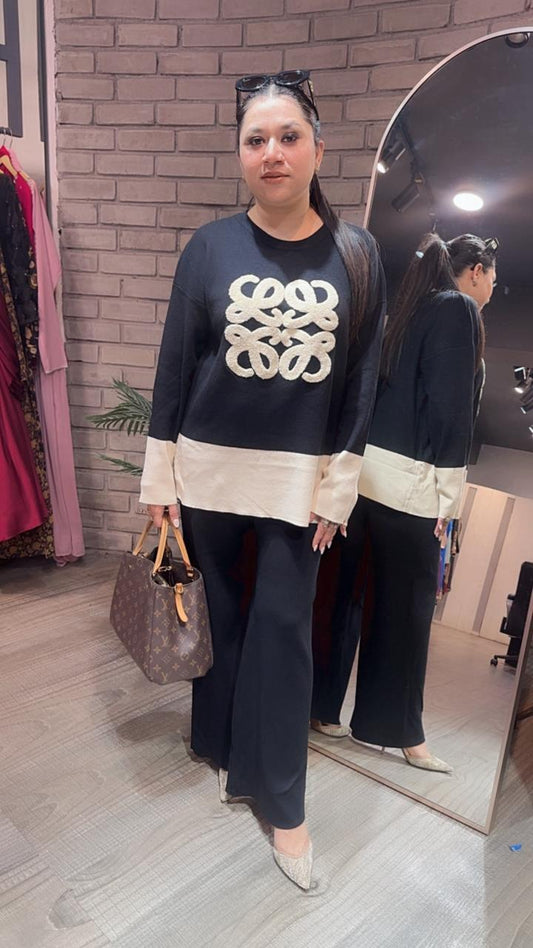 Moschino Black white Woolen Cordset