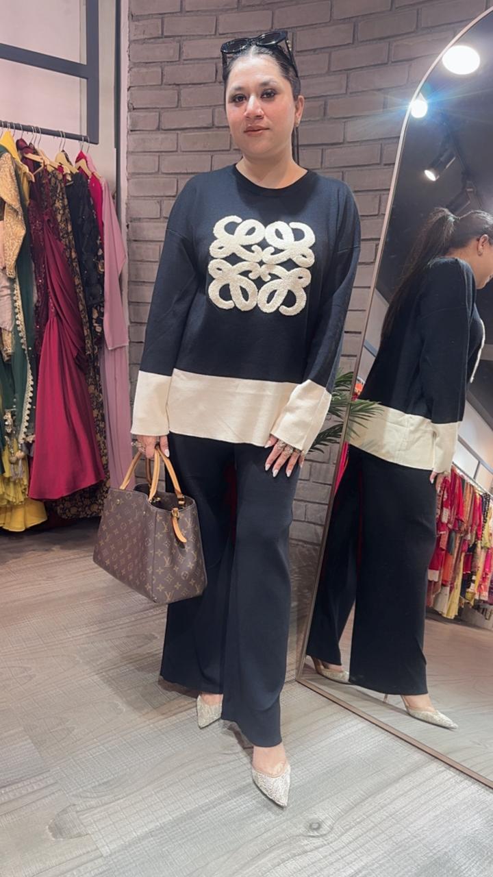 Moschino Black white Woolen Cordset