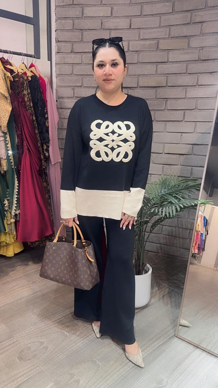 Moschino Black white Woolen Cordset