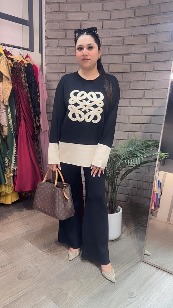 Moschino Black white Woolen Cordset