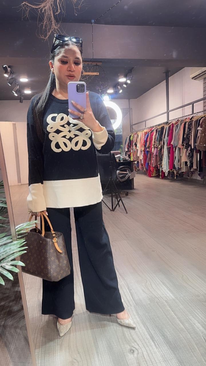 Moschino Black white Woolen Cordset