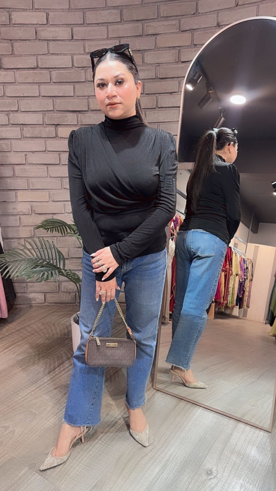 Tessa Black knitted full Sleeve Top