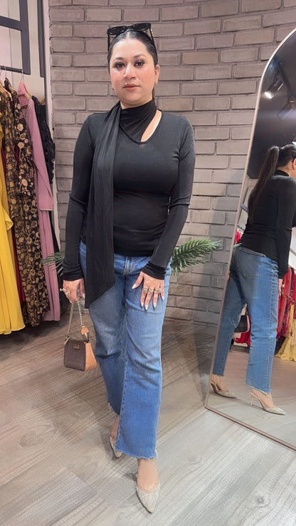 Swag Black knitted full Sleeve Top