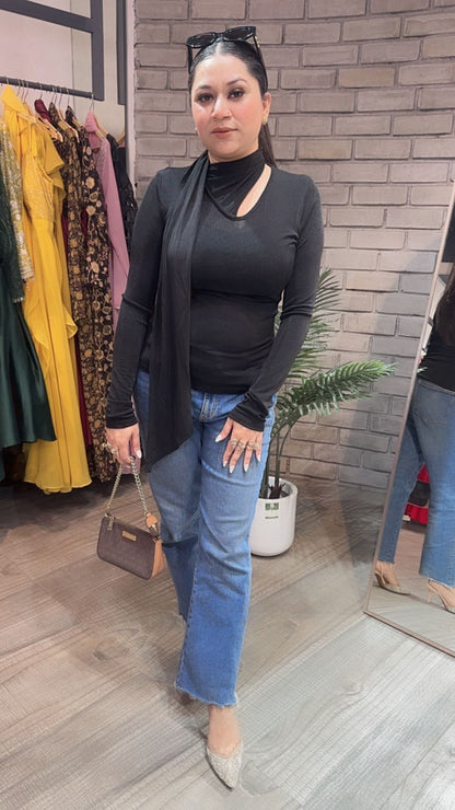 Swag Black knitted full Sleeve Top