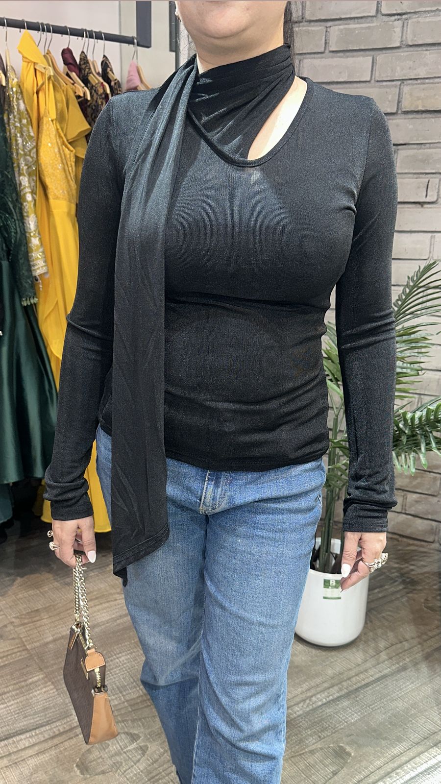 Swag Black knitted full Sleeve Top