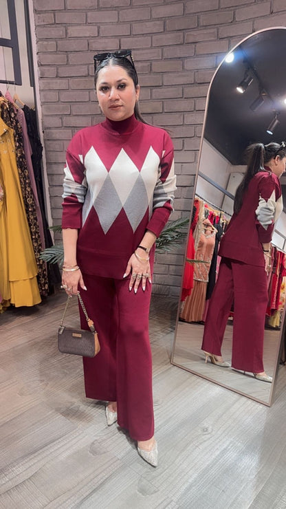 Oliver Mahroon Woolen Cordset