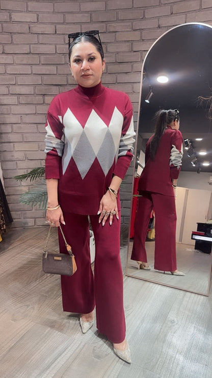 Oliver Mahroon Woolen Cordset