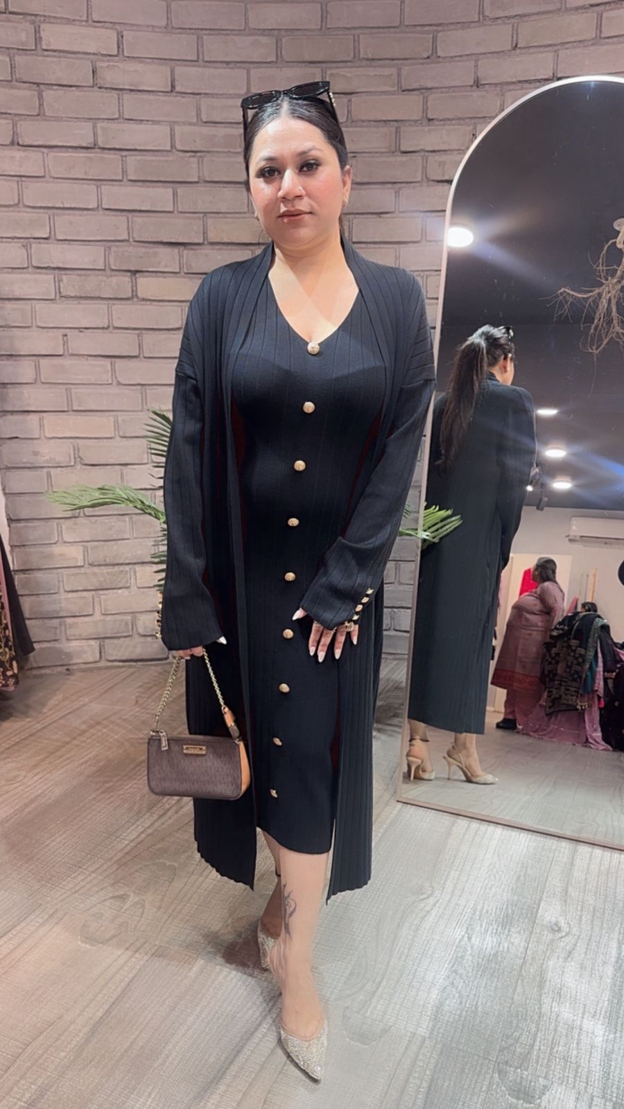 Crew Black Woolen Shrug Dress