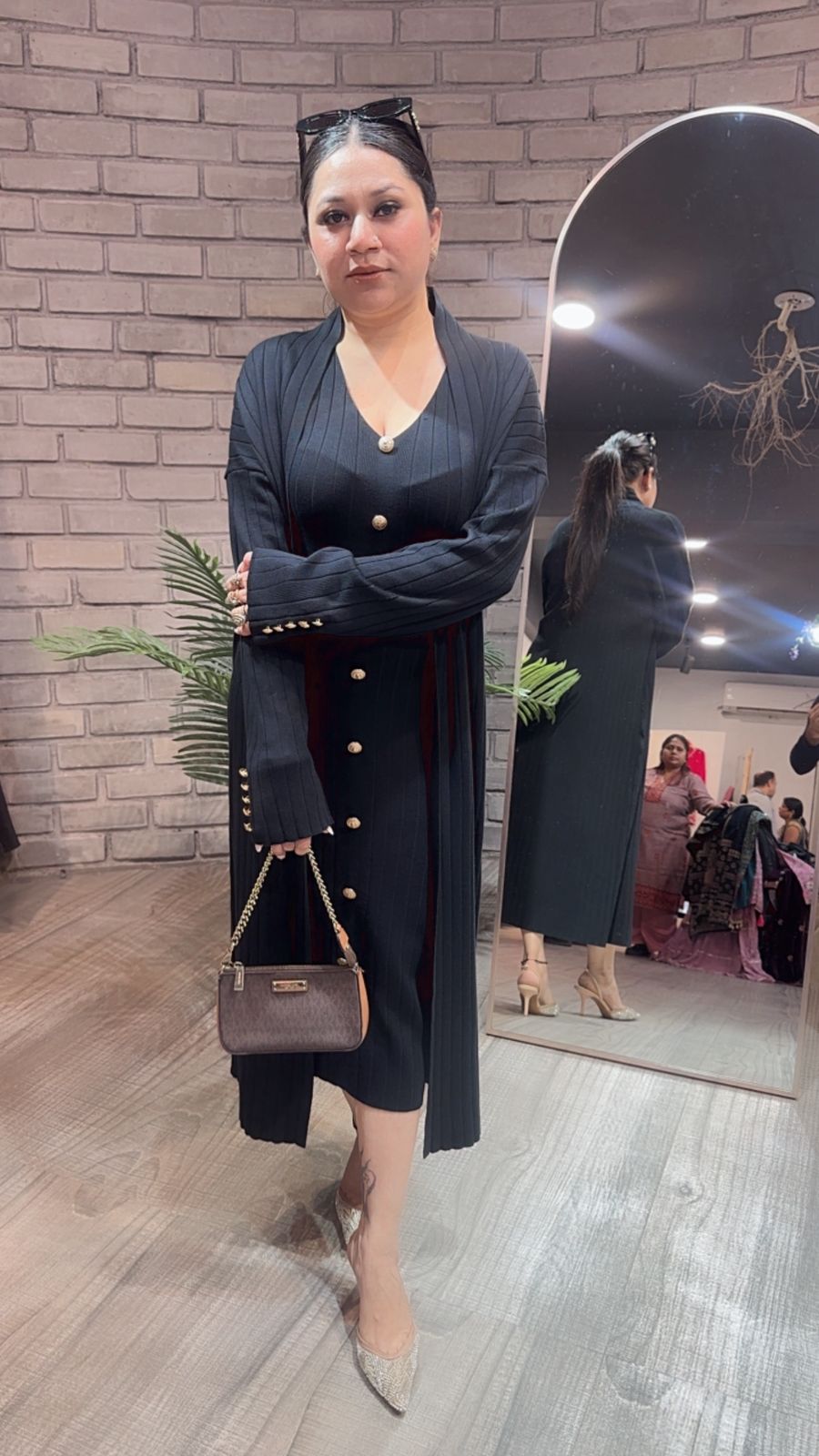 Crew Black Woolen Shrug Dress