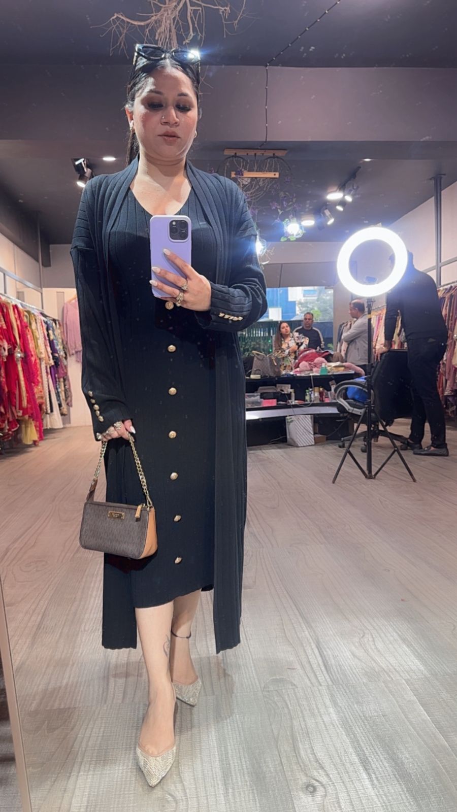 Crew Black Woolen Shrug Dress