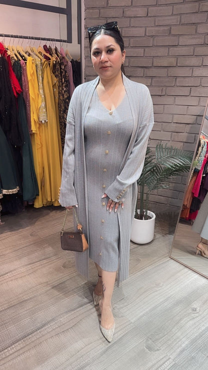 Crew Black Grey Shrug Dress