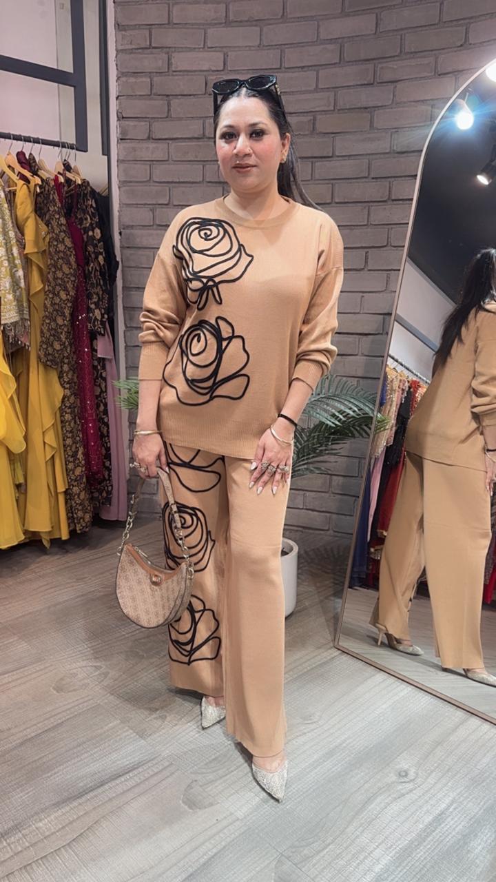 French Beige Woolen Cordset