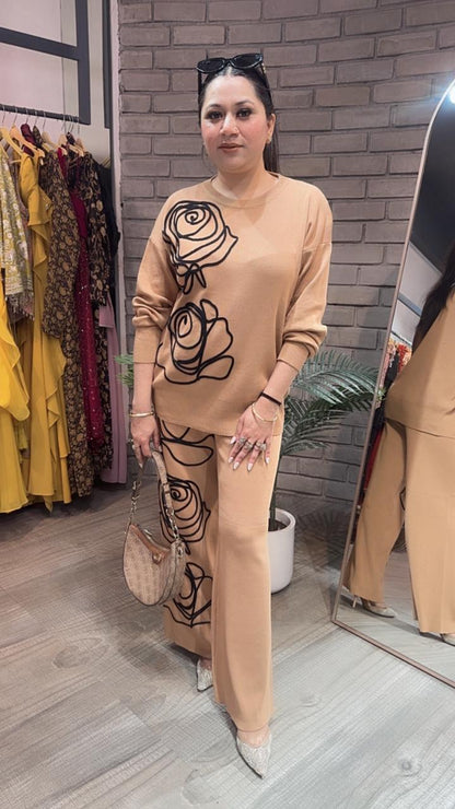 French Beige Woolen Cordset