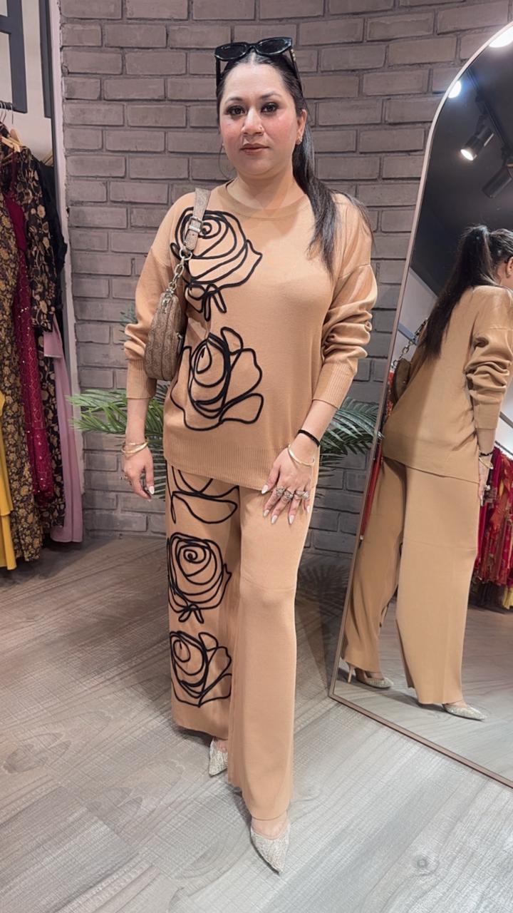 French Beige Woolen Cordset