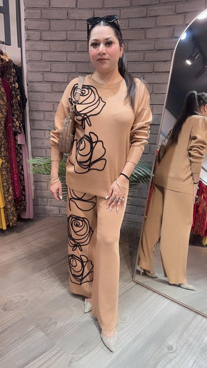 French Beige Woolen Cordset