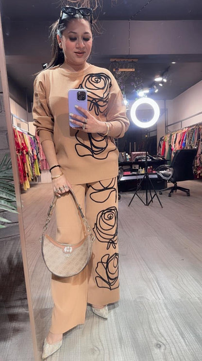 French Beige Woolen Cordset