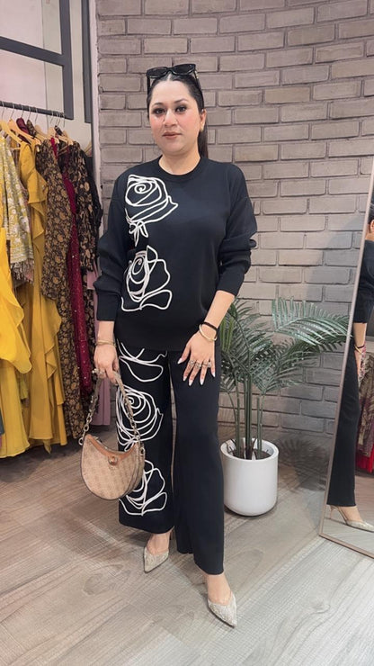 French Black Woolen Cordset