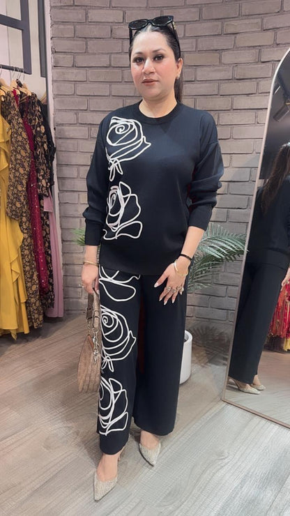 French Black Woolen Cordset