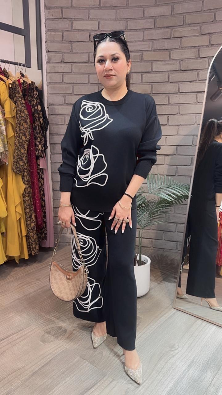 French Black Woolen Cordset