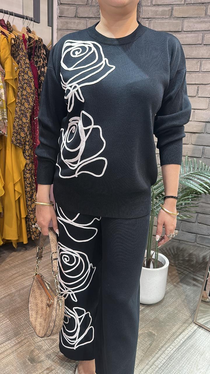 French Black Woolen Cordset