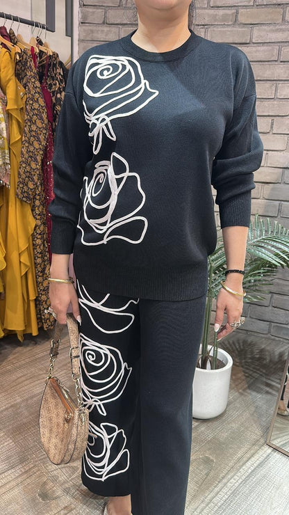 French Black Woolen Cordset