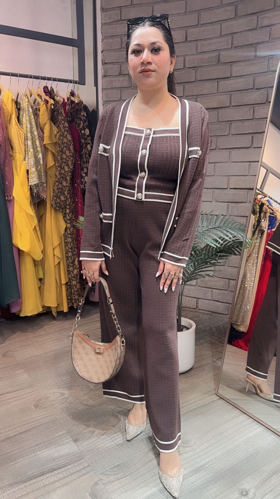 Bingo Brown Woolen Cordset 3pc