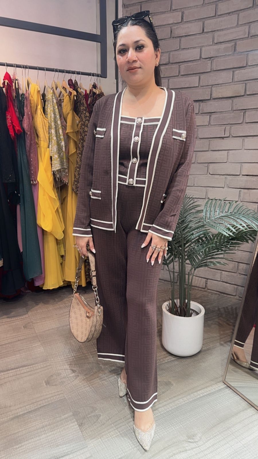 Bingo Brown Woolen Cordset 3pc