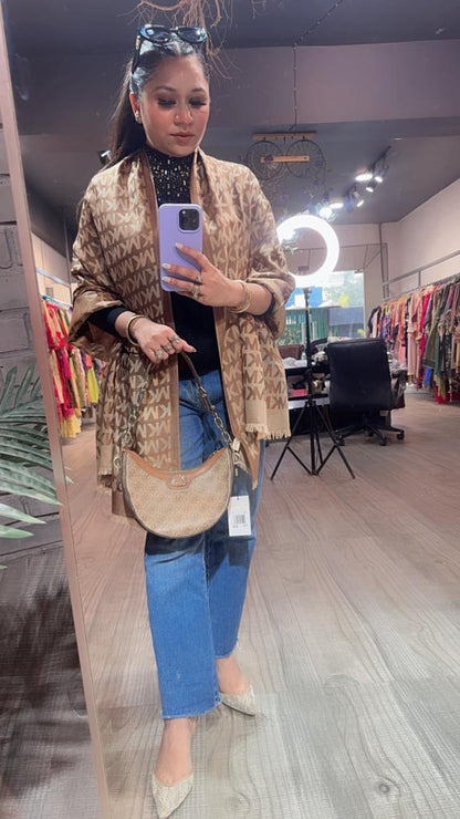 Mk Brown Semi Woolen Stole