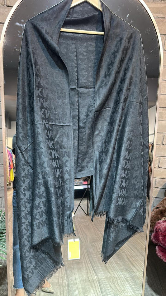 Mk Black Semi Woolen Stole