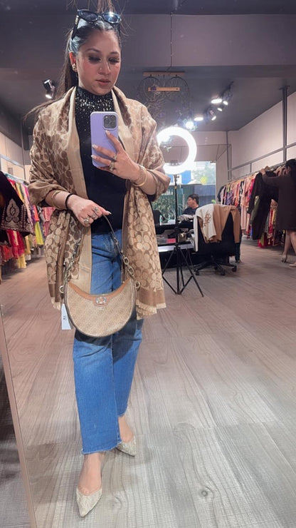 Coach Brown Semi Woolen Stole