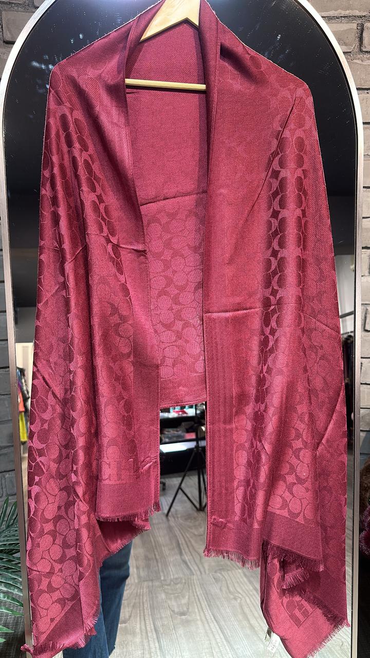 Coach Mahroon Semi Woolen Stole