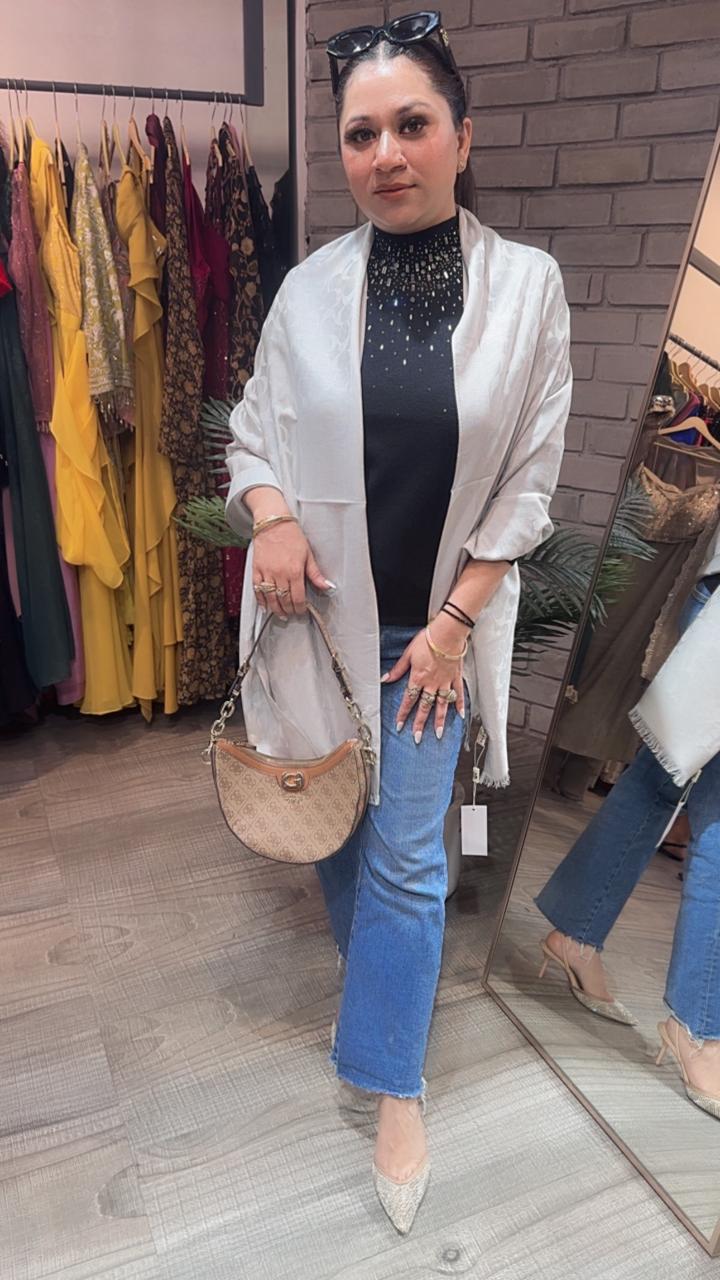 Coach Silver Semi Woolen Stole