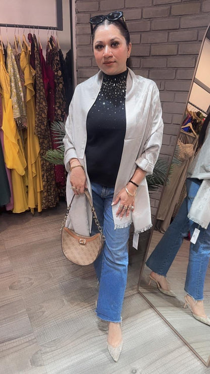 Coach Silver Semi Woolen Stole