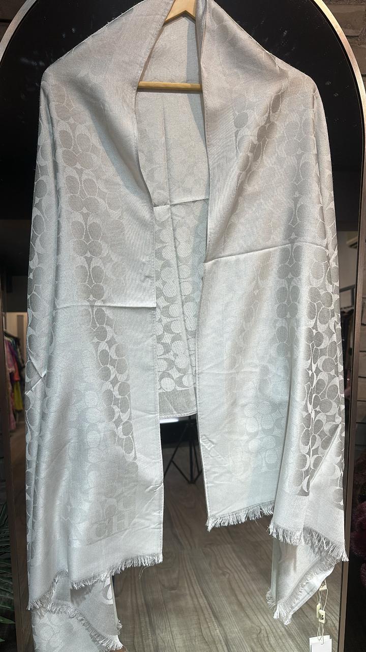 Coach Silver Semi Woolen Stole