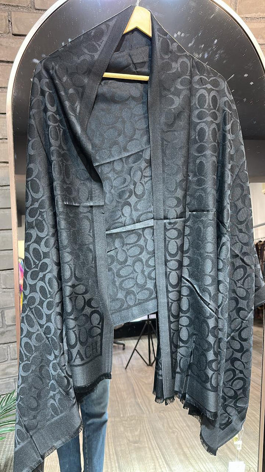 Coach Black Semi Woolen Stole