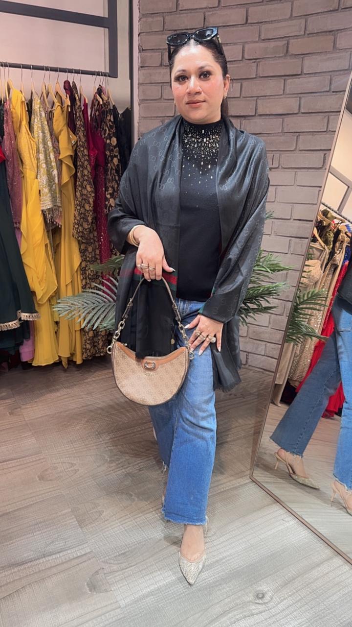 Gucci Strip Semi Woolen Stole