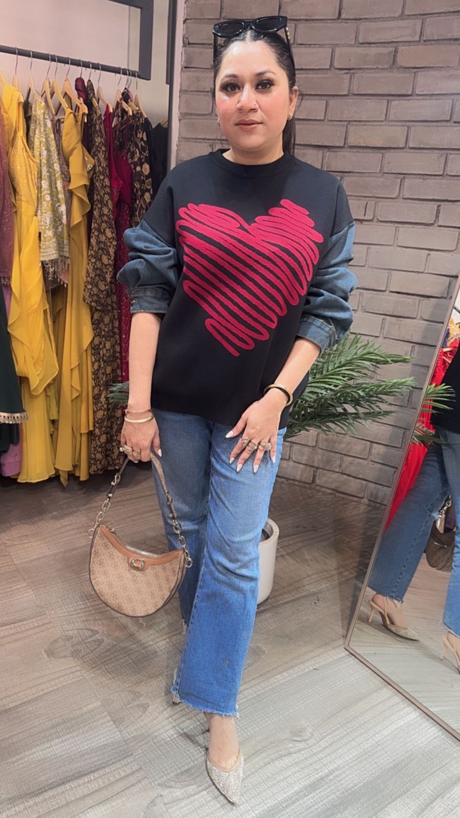 Hugo Heart Denim Woolen Sweater