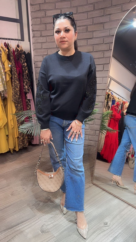 Leo Black Woolen Sweater