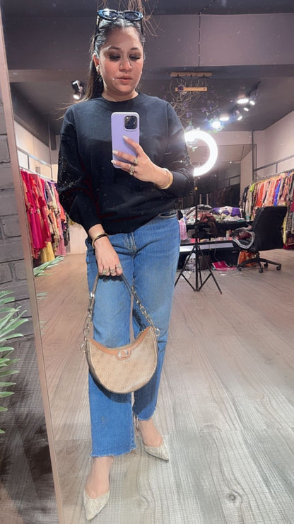 Leo Black Woolen Sweater